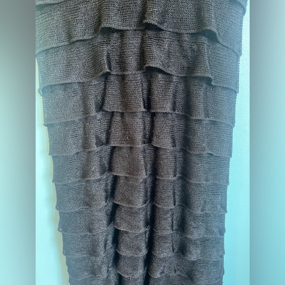 MaxMara Tiered Lace Black Mini Dress - Picture 6 of 7